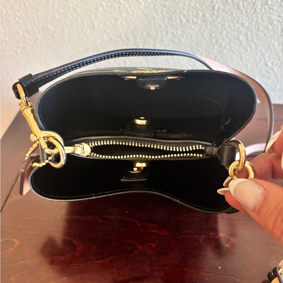 Coach Mini Dark Brown Floral Crossbody Bag - Picture 7 of 8